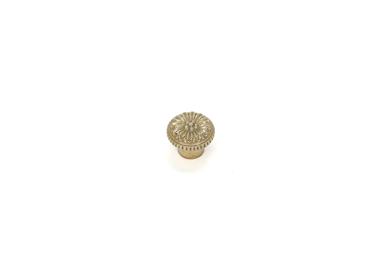 Petala Brass Knob – Subtle Floral Charm in Circular Form