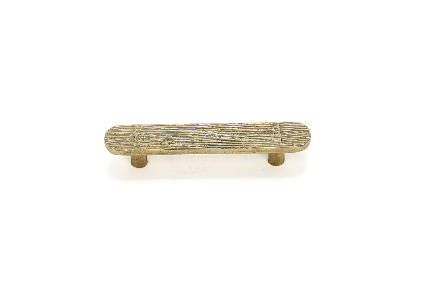 Oval Brass Flare – 4” Center to Center Solid Brass Cabinet Pull with Carved Texture | The Bespoke Crafts