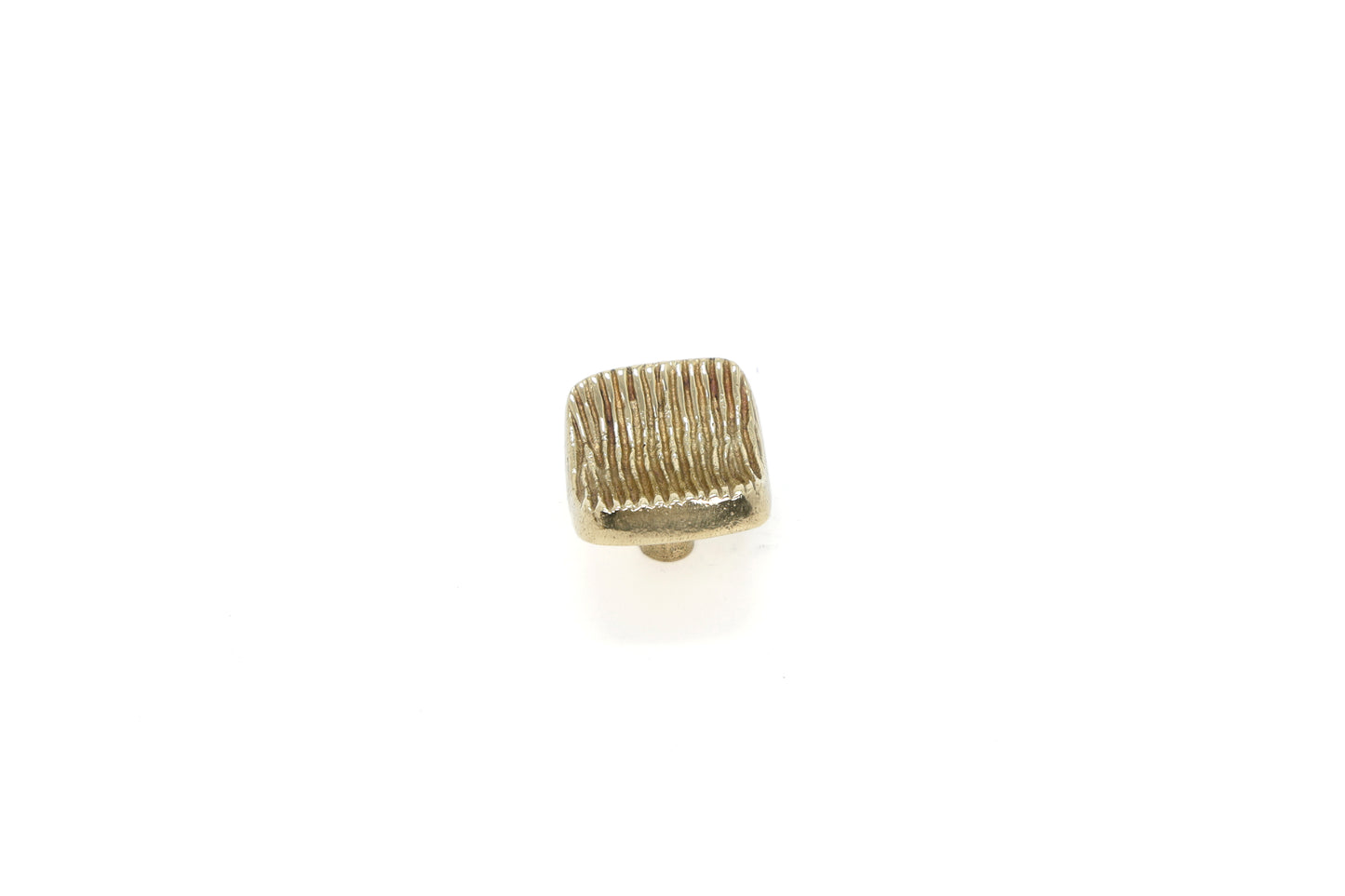 Brass Helix Square Knob – Twisted Layered Brass Cabinet Knob with Geometric Form | The Bespoke Crafts