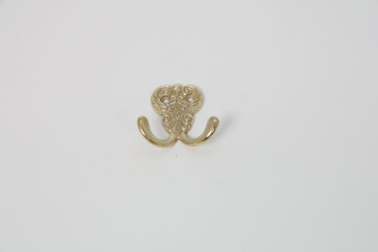 Dual Curve Brass Hook – Modern Minimalist Double Hook