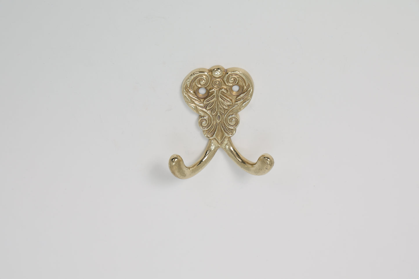 Dual Curve Brass Hook – Modern Minimalist Double Hook