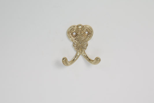 Dual Curve Brass Hook – Modern Minimalist Double Hook