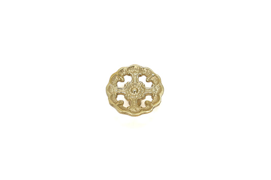Rosette Bloom Brass Knob – Ornate Floral Elegance in Solid Brass