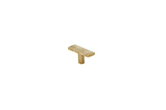 Ribbed Metallic Brass Knob – Sleek Detailing in Solid Brass