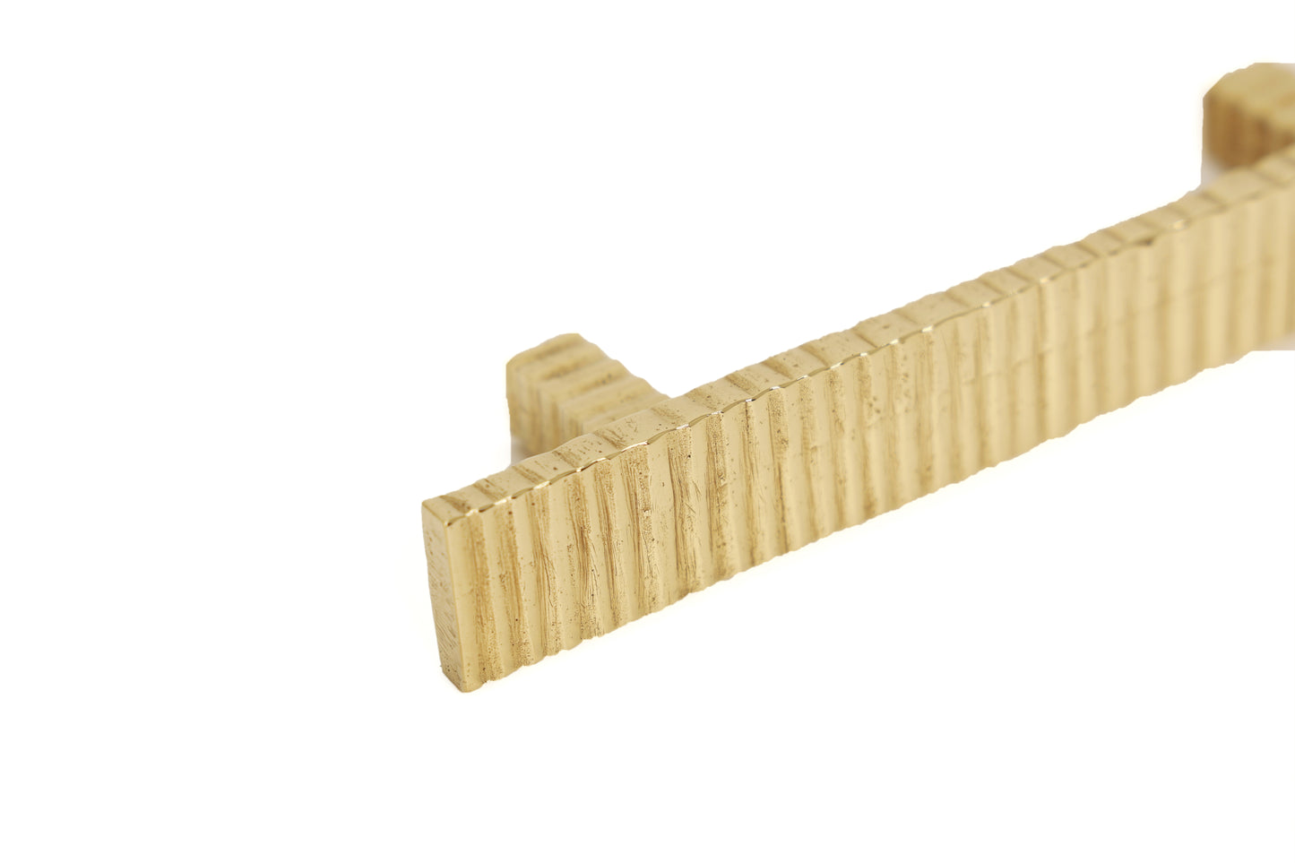 Ribbed Metallic Brass Drawer Pull – Timeless Texture in Five Sizes