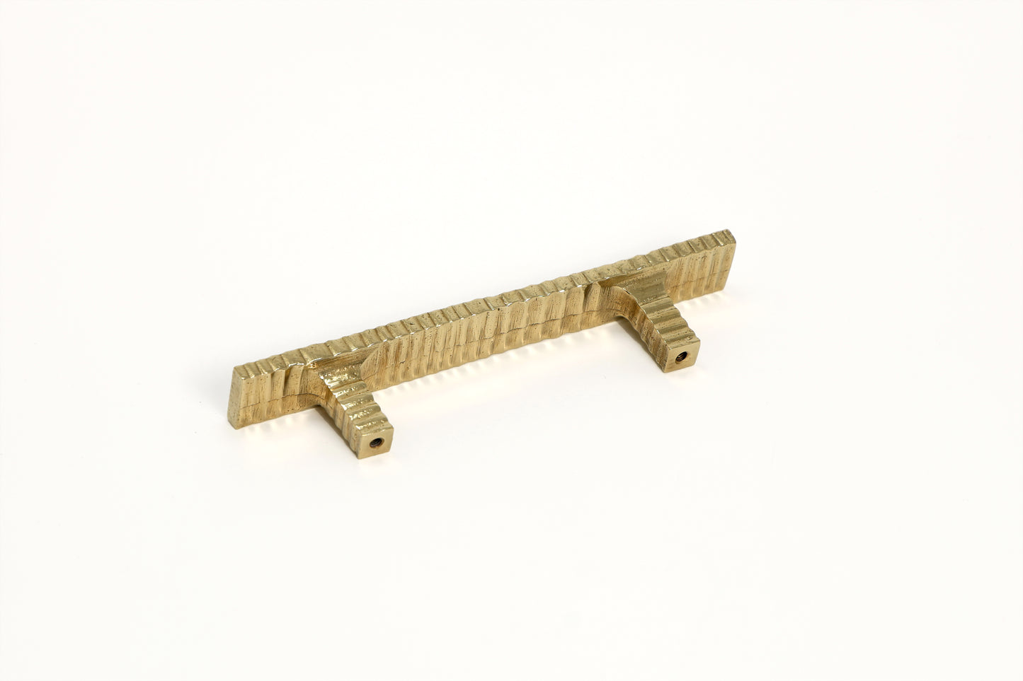 Ribbed Metallic Brass Drawer Pull – Timeless Texture in Five Sizes