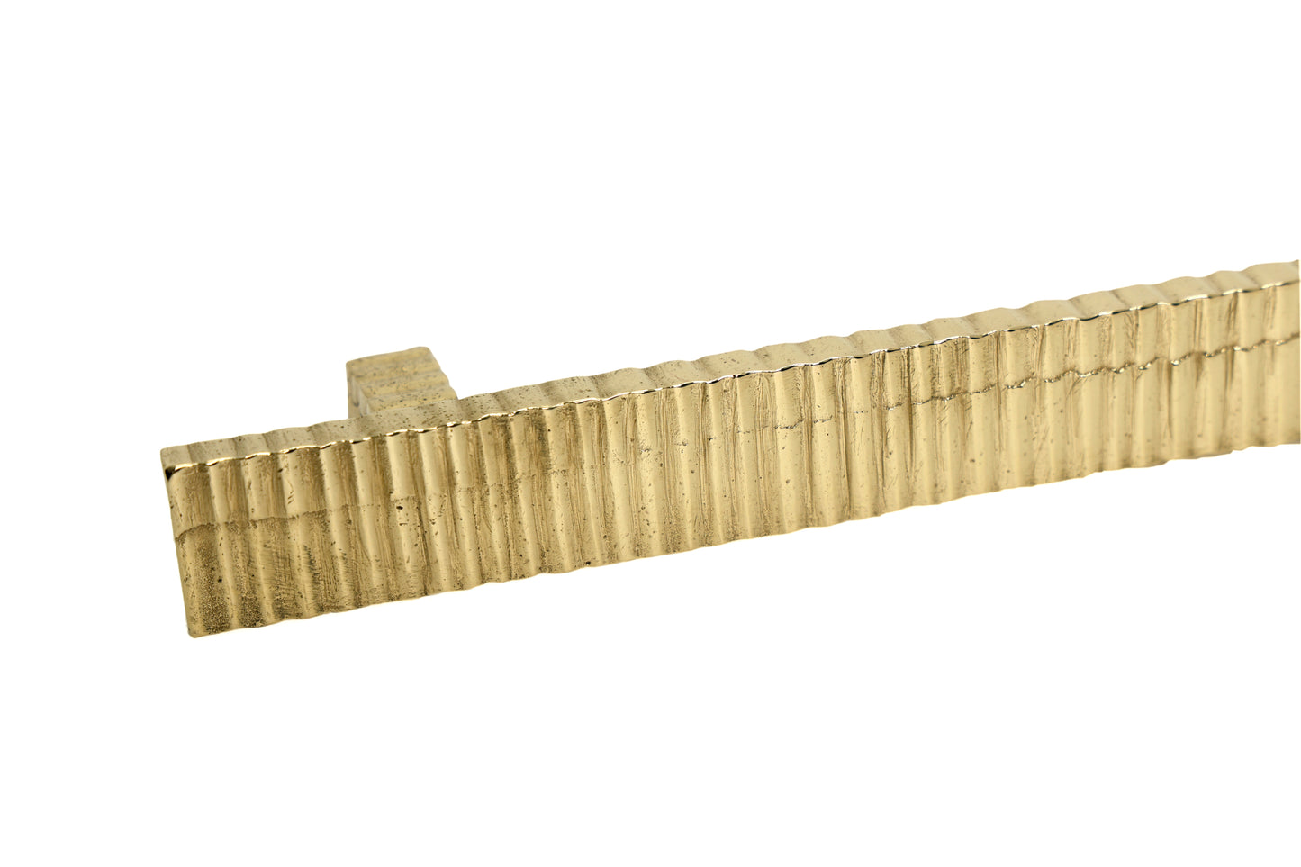 Ribbed Metallic Brass Drawer Pull – Timeless Texture in Five Sizes