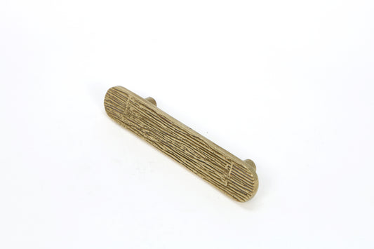 Oval Brass Flare – 4” Center to Center Solid Brass Cabinet Pull with Carved Texture | The Bespoke Crafts