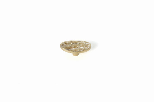 Ripple Form Brass Knob – Oval Layered Textured Cabinet Pull in Solid Brass | The Bespoke Crafts